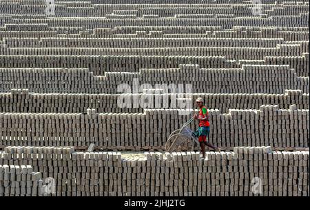 Brickfield in Natore, Bangladesch Stockfoto