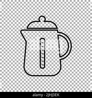 Wasserkocher-Symbol auf transparentem Hintergrund isoliert. Vektorgrafik Stock Vektor