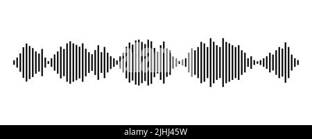 Das Symbol für die Musik-Schallwellen ist auf weißem Hintergrund isoliert. Vektorgrafik Stock Vektor