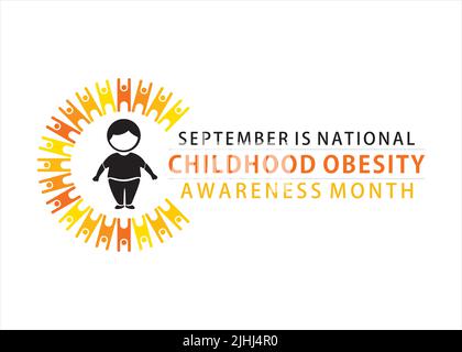 September ist National Childhood Adipositas Awareness Month Poster Design Stock Vektor