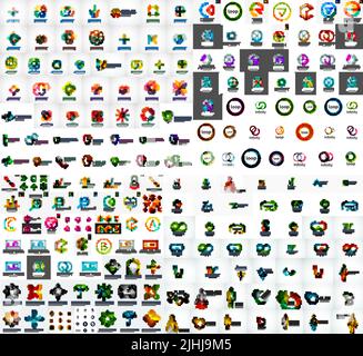 Logo-Mega-Sammlung, abstrakt geometrische Business-Icon-set Stock Vektor