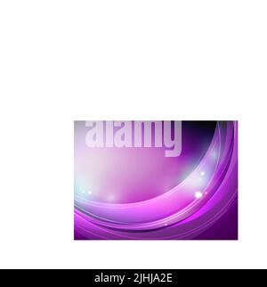 Abstrakte Vorlage mit purpurfarbenem Strudel- oder Wellenmuster. Mit futuristischen Lichteffekten Stock Vektor