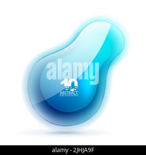 Abstrakt blau Vektorform isoliert auf weiss mit Beispieltext Stock Vektor