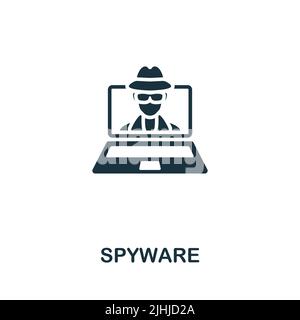 Spyware-Symbol. Monochromes einfaches Cybercrime-Symbol für Vorlagen, Webdesign und Infografiken Stock Vektor