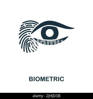 Biometrisches Symbol. Monochromes einfaches Cybercrime-Symbol für Vorlagen, Webdesign und Infografiken Stock Vektor