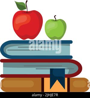 Schulbücher auf weißem Hintergrund, Science Granit - Vektor-Illustration Stock Vektor