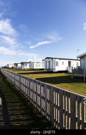 Seafield Caravan Park, Seahouses, Northumberland, England Stockfoto