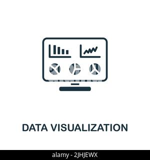 Symbol Datenvisualisierung. Monochromes, einfaches Line Data Science-Symbol für Vorlagen, Webdesign und Infografiken Stock Vektor