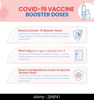 Covid-19 Variant Booster Doses Related Question And Answer On Pink And White Background For Awareness. Stock Vektor