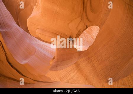 Eye of the Eagle im Lower Antelope Canyon, Arizona, USA. Stockfoto