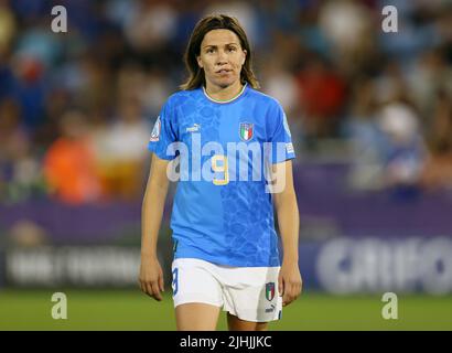 Manchester, England, 18.. Juli 2022. Daniela Sabatino aus Italien während des Spiels der UEFA Women's European Championship 2022 im Academy Stadium, Manchester. Bildnachweis sollte lauten: Darren Staples / Sportimage Stockfoto