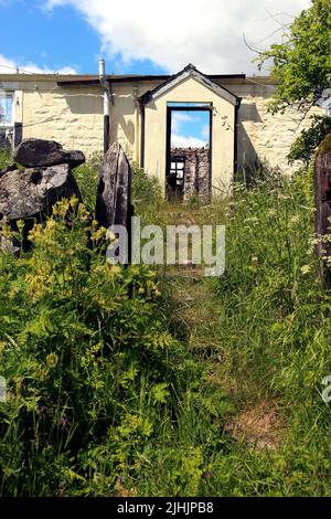 Verderbtes Haus an der Crooked Road, in der Nähe von Beattock, Dumfries & Galloway, Schottland, Großbritannien Stockfoto