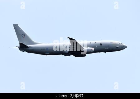 P8 über Farnborough während der Airshow Stockfoto