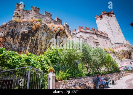 Castello Scaligero. Malcesine ist eine Gemeinde am Ostufer des Gardasees in der Provinz Verona in der italienischen Region Venetien. Ma Stockfoto