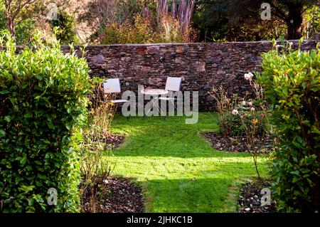 Ummauerter Garten im Woodhill House in Ardara, County Donegal, Irland. Stockfoto