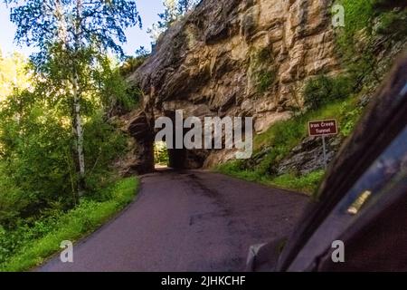 Iron Creek Tunnel, Needles Highway, South Dakota Stockfoto