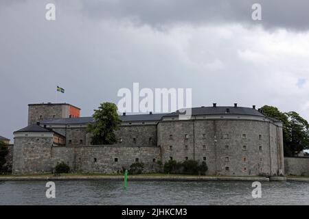 Schloss Vaxholm aus dem 16.. Jahrhundert im Stockholmer Archipel Stockfoto