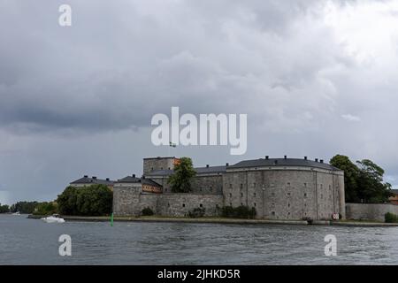 Schloss Vaxholm aus dem 16.. Jahrhundert im Stockholmer Archipel Stockfoto