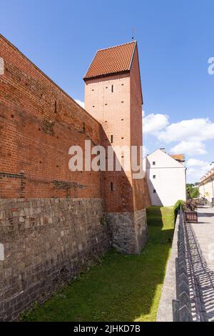 Rigaer Altstadt - ein verbleibender Teil der Stadtmauern, die im Mittelalter erbaut wurden; Rigaer Altstadt, Riga Lettland Europa Stockfoto
