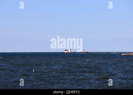 Leuchtturm im Lake Erie bei Cleveland, Juni 2022 Stockfoto