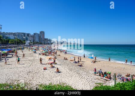 Ipanema Beach von Mirante do Leblon, Ipanema, Rio de Janeiro, Brasilien Stockfoto