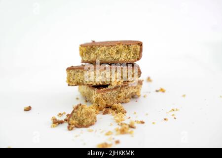 Erdnussbutter und verschiedene Nüsse Cookie, knusprige Snack oder Frühstück Lebensmittel. Probiotische Lebensmittel ohne Zucker hinzugefügt und mit gut freundlichen Bakterien. Stockfoto