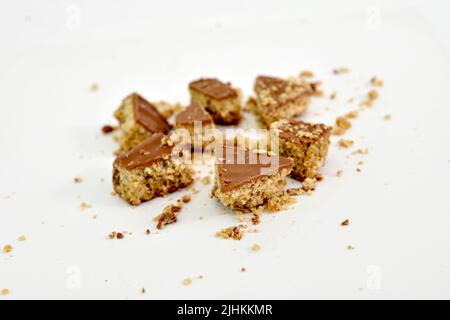 Erdnussbutter und verschiedene Nüsse Cookie, knusprige Snack oder Frühstück Lebensmittel. Probiotische Lebensmittel ohne Zucker hinzugefügt und mit gut freundlichen Bakterien. Stockfoto