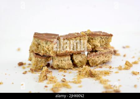 Erdnussbutter und verschiedene Nüsse Cookie, knusprige Snack oder Frühstück Lebensmittel. Probiotische Lebensmittel ohne Zucker hinzugefügt und mit gut freundlichen Bakterien. Stockfoto