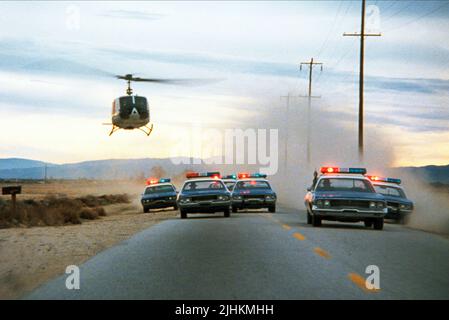 Polizei Auto, HUBSCHRAUBER CHASE, FALL GUY, 1981 Stockfoto