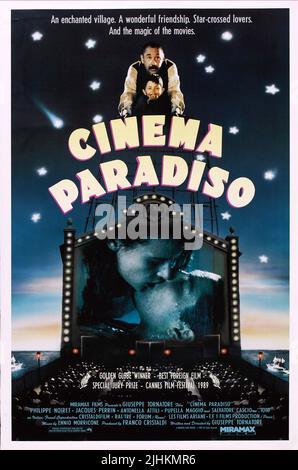 PHILIPPE NOIRET, SALVATORE CASCIO, AGNESE NANO, MARCO LEONARDI, Cinema Paradiso, 1988 Stockfoto