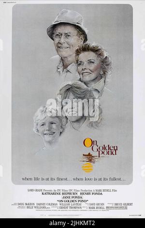 HENRY FONDA, Katharine Hepburn, Jane Fonda, DOUG MCKEON, Plakat, On Golden Pond, 1981 Stockfoto