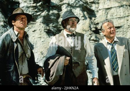 HARRISON Ford, SEAN CONNERY, Denholm Elliott, INDIANA JONES UND DER LETZTE KREUZZUG, 1989 Stockfoto