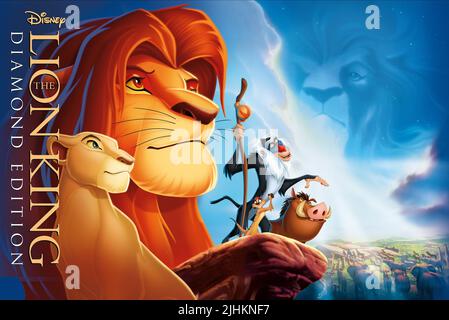 NALA und SIMBA, RAFIKI, Timon und Pumbaa, Plakat, KÖNIG DER LÖWEN, 1994 Stockfoto