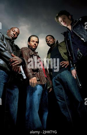 Tyrese Gibson, Mark Wahlberg, ANDRE3000, Garrett Hedlund, vier Brüder, 2005 Stockfoto