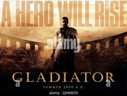RUSSELL CROWE, Plakat, Gladiator, 2000 Stockfoto