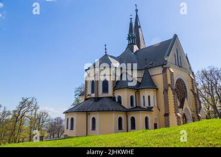 Basilika der Heimsuchung der seligen Jungfrau Maria auf einem Hügel. Marianska Hora in der Nähe der Stadt Levoca. Slowakei Stockfoto