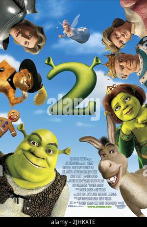 SHREK, MANN, STIEFEL, CHARMANT, PATIN, KÖNIGIN, KÖNIG, FIONA, ESEL, SHREK 2, 2004 Stockfoto