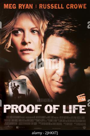 MEG RYAN, Russell Crowe, Plakat, Beweis für Leben, 2000 Stockfoto