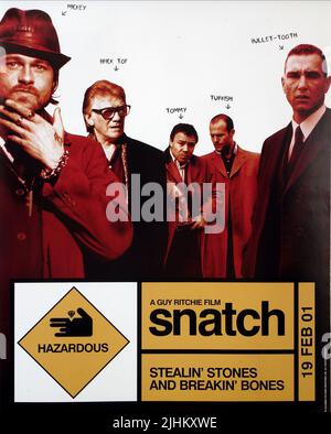 BRAD PITT, ALAN FORD, Stephen Graham, Jason Statham, Vinnie Jones, Plakat, SNATCH., 2000 Stockfoto