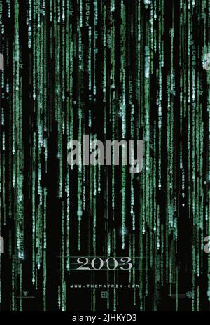 FILMPLAKAT, DIE MATRIX NEU GELADEN, 2003 Stockfoto