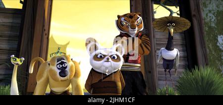 MASTER VIPER, MASTER MONKEY, MASTER MANTIS, Meister Shifu Tigress, MASTER, MASTER KRAN, KUNG FU PANDA, 2008 Stockfoto