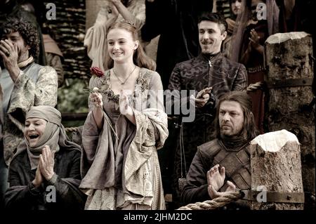 SOPHIE TURNER, AIDAN GILLEN, Sean Bean, Spiel der Throne, 2011 Stockfoto