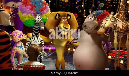 GIA, Marty, ALEX, Gloria, Melman, Madagaskar 3:'s Most Wanted, 2012 EUROPA Stockfoto
