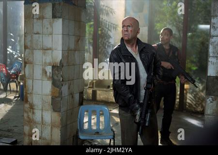BRUCE WILLIS, JAI COURTNEY, EIN GUTER TAG ZUM STERBEN HART, 2013 Stockfoto