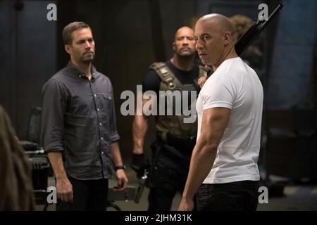 PAUL WALKER, Dwayne Johnson, VIN DIESEL, schnell und wütend 6, 2013 Stockfoto