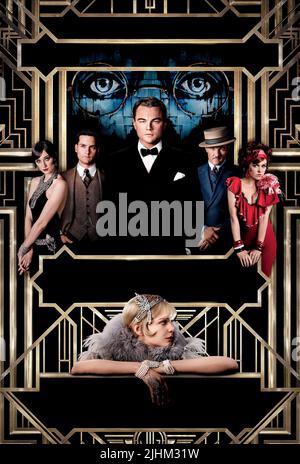 ELIZABETH DEBICKI, Tobey Maguire, LEONARDO DICAPRIO, Joel Edgerton, Isla Fisher, Carey Mulligan, Plakat, Der große Gatsby, 2013 Stockfoto