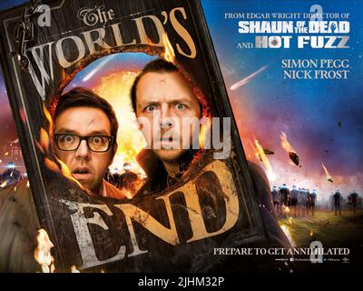 NICK FROST SIMON PEGG Plakat, das ENDE DER WELT, 2013 Stockfoto