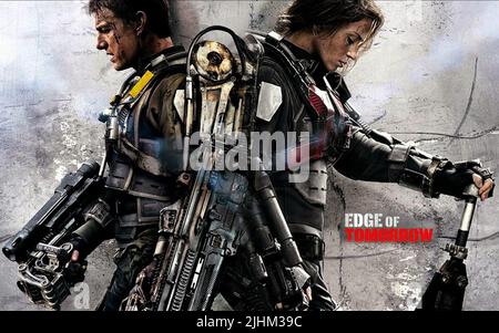 TOM CRUISE, Emily Blunt, Plakat, Flanke VON MORGEN, 2014 Stockfoto