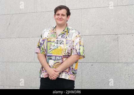 Madrid, Spanien. 19.. Juli 2022. Carlos Suarez besucht die Fotozelle „Hollyblood“ im Hotel Urso in Madrid. Kredit: SOPA Images Limited/Alamy Live Nachrichten Stockfoto