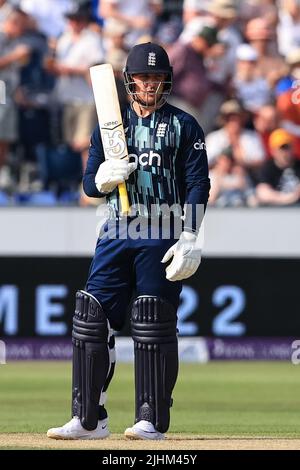 Chester Le Street, Großbritannien. 19.. Juli 2022. Jason Roy aus England während des Spiels in Chester-le-Street, Vereinigtes Königreich am 7/19/2022. (Foto von Mark Cosgrove/News Images/Sipa USA) Quelle: SIPA USA/Alamy Live News Stockfoto